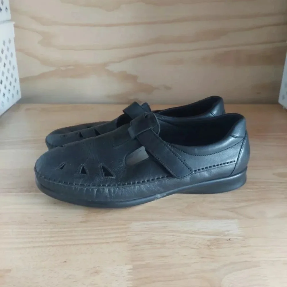 SAS Roamer Women's Size 11/12 black leather Mary Jane Loafers Tripad comfort